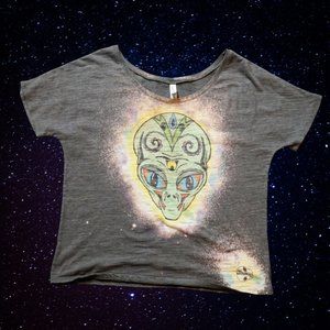 Three-Eyed Alien Sugar Skull Graphic Tee